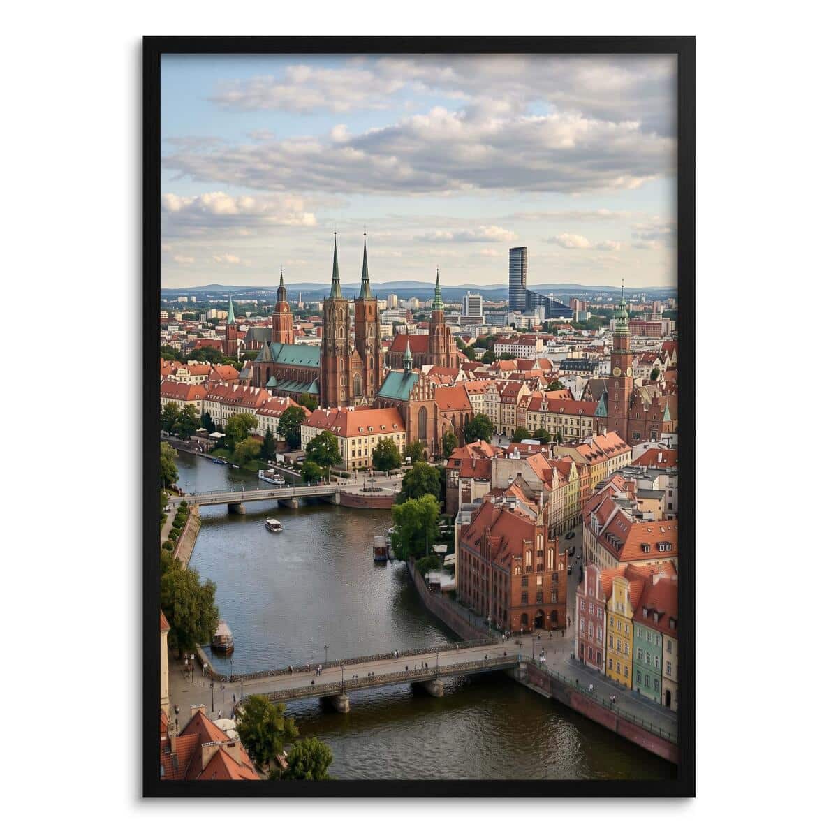 Modna Dekoracja ścienna- Wrocław z lotu ptaka | Plakat loftowy 31116