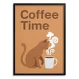 Grafika ścienna Coffee Time- Kot przy kubku | Plakat dla miłośnika kawy 31103 - miniaturka 1