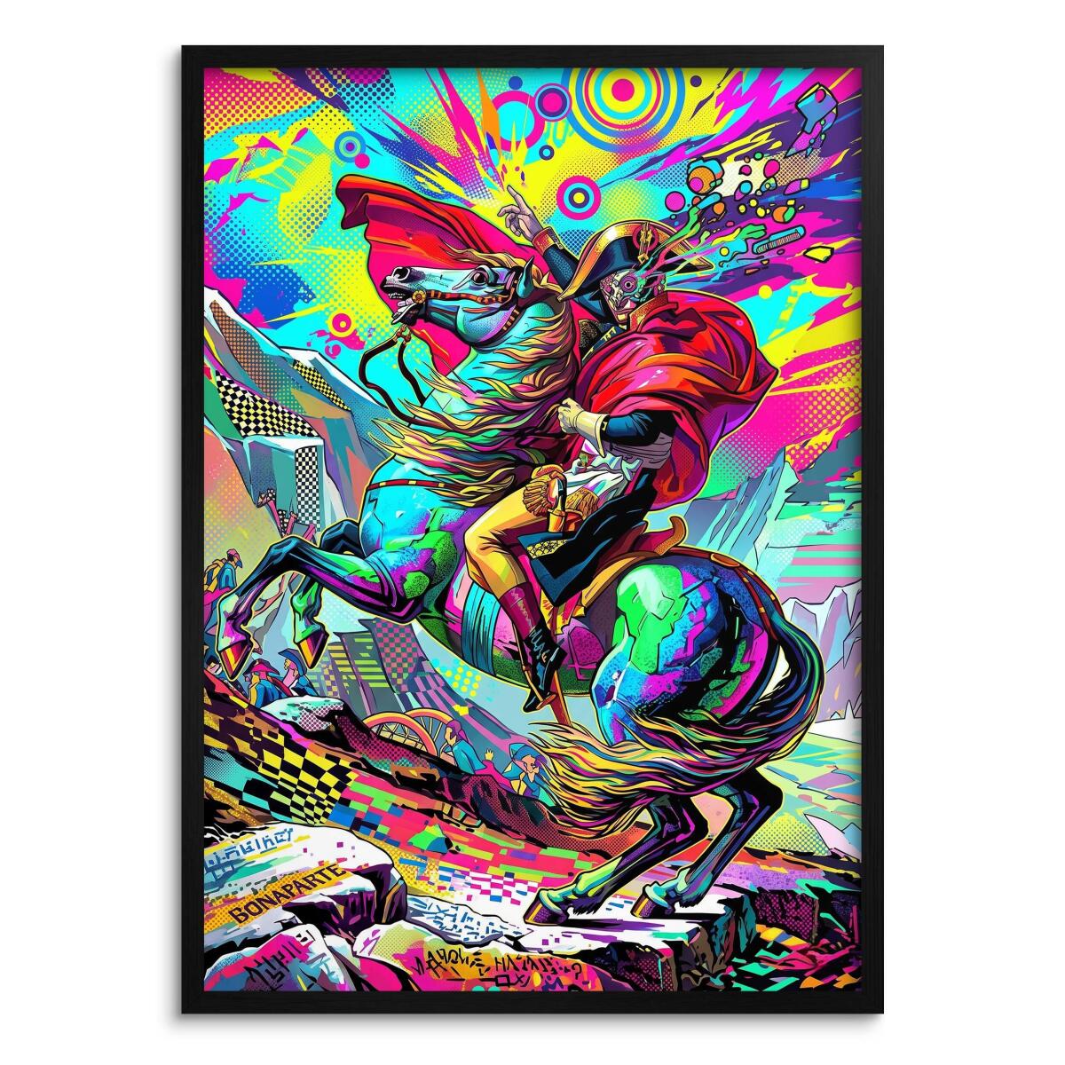 Plakat Napoleon Pop-Art Neon- Kolorowy obraz na ścianę do salonu 31091