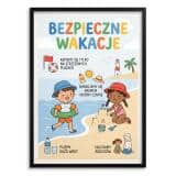 Plakat do przedszkola Bezpieczne Wakacje | Obraz na ścianę dla dzieci 31141 - miniaturka 1
