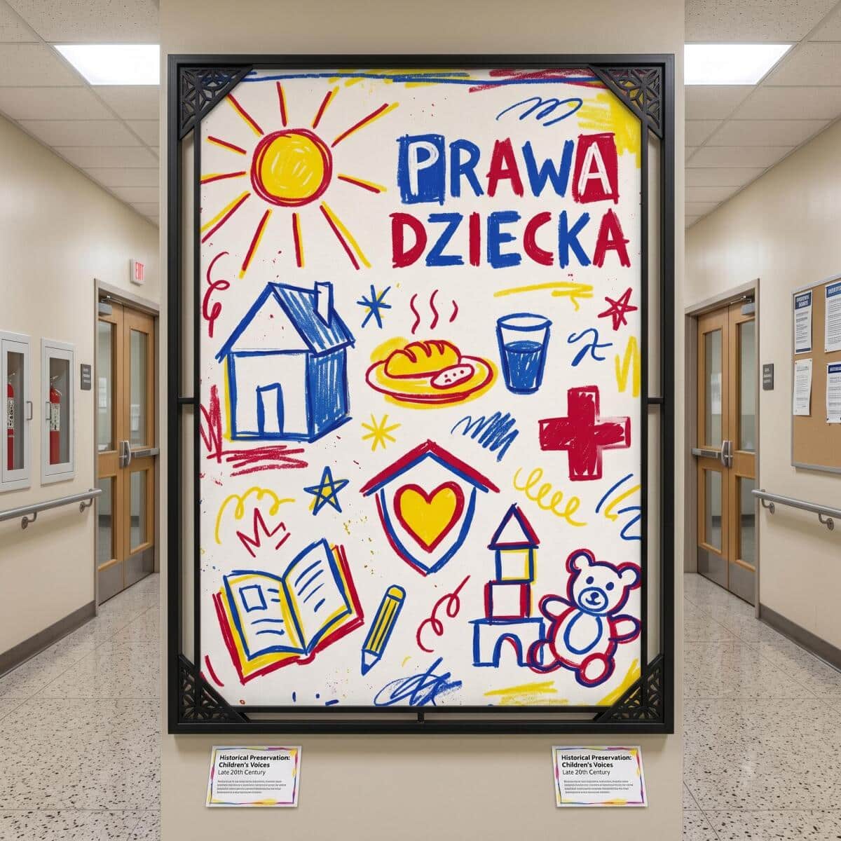 Kolorowy plakat dla dzieci Prawa Dziecka | Rysunkowa dekoracja do szkoły 31147 - zdjęcie 4