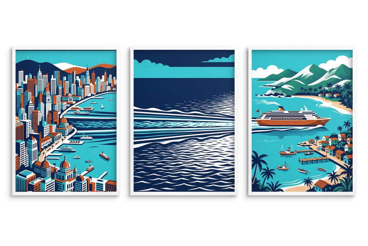 Trzyczęściowy plakat na ścianę- Ocean i Podróże | Nowoczesna dekoracja 31206 - zdjęcie 4