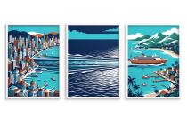 Trzyczęściowy plakat na ścianę- Ocean i Podróże | Nowoczesna dekoracja 31206 - miniaturka 4