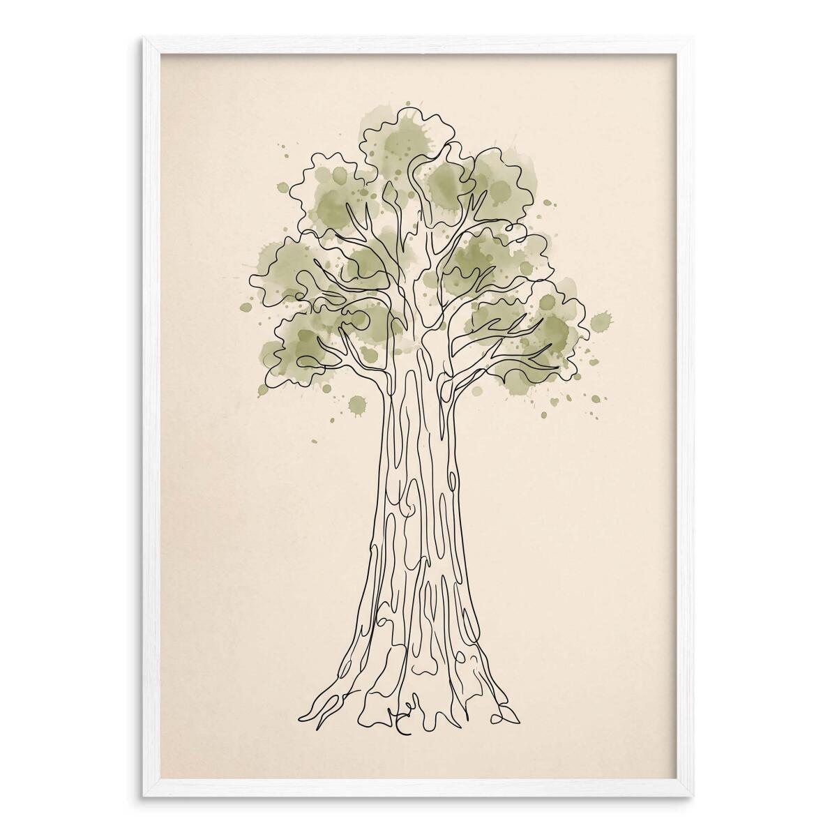 Plakat Drzewo Line Art do Salonu | Obraz w Stylu Japandi Boho 31170 - zdjęcie 2
