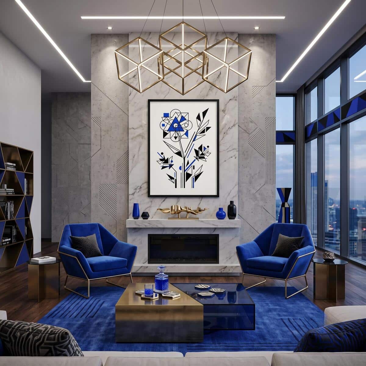 Obraz na ścianę Kobaltowy Kwiat | Plakat minimalistyczny w stylu loft 31131 - zdjęcie 6