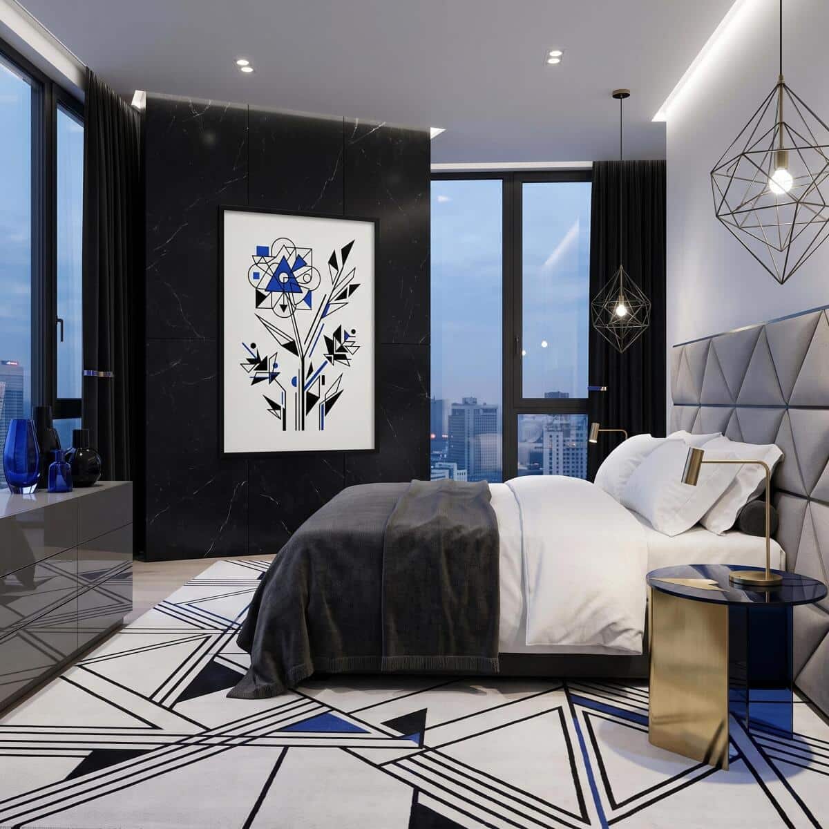 Obraz na ścianę Kobaltowy Kwiat | Plakat minimalistyczny w stylu loft 31131 - zdjęcie 4