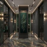Pionowy Obraz na Ścianę- Liście Monstera i Złoto | Elegant Botanic 31275 - miniaturka 5