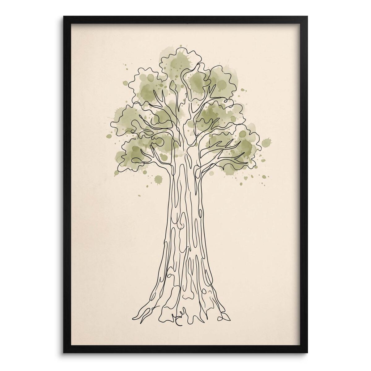 Plakat Drzewo Line Art do Salonu | Obraz w Stylu Japandi Boho 31170