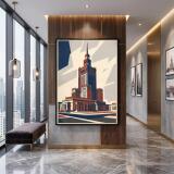 Plakat do salonu Warszawa PKiN architektura | Stylowa dekoracja retro 31156 - miniaturka 5