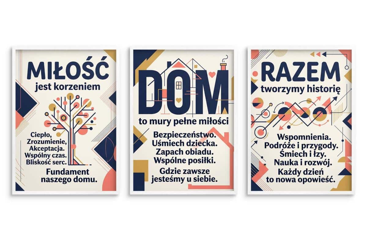 Nowoczesny obraz na ścianę DOM- Napisy retro | Modny zestaw plakatów 31194 - zdjęcie 3