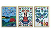 Komplet 3 obrazów- Polska wieś i folklor | Kolorowe plakaty rustykalne do sypialni 31210 - miniaturka 3