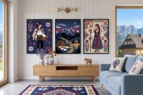 Nowoczesny Tryptyk Góralski- Folklor Tatr | Plakat do salonu zestaw 3 sztuk 31211 - miniaturka 7