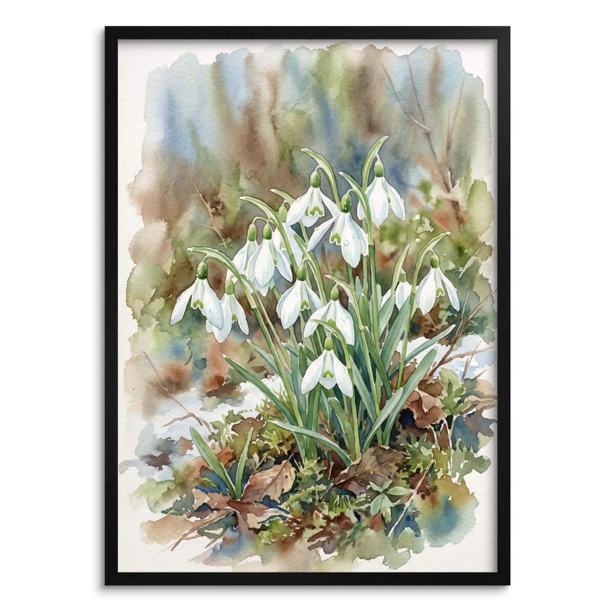 Obraz na ścianę Wiosenne Przebiśniegi | Stylowy plakat botaniczny 31150