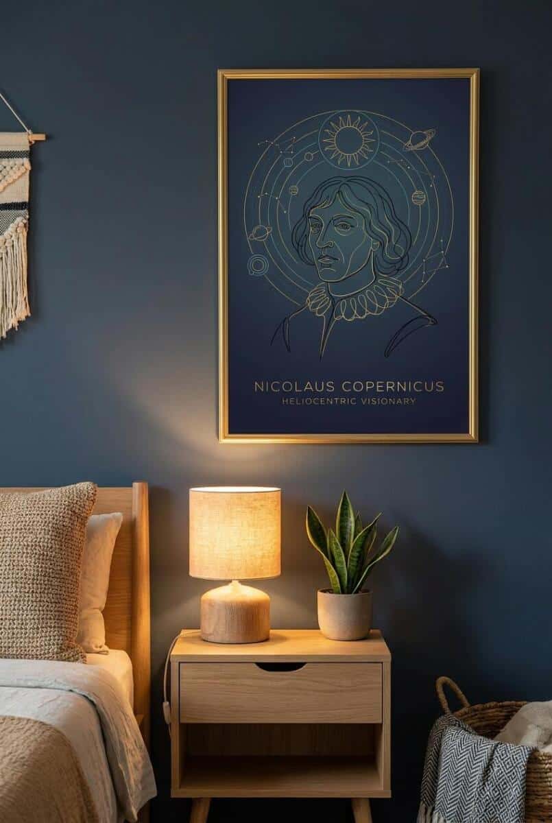 Plakat Mikołaj Kopernik Line Art | Nowoczesna Dekoracja do Pokoju Nastolatka i Biura 31151 - zdjęcie 4