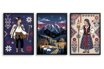 Nowoczesny Tryptyk Góralski- Folklor Tatr | Plakat do salonu zestaw 3 sztuk 31211 - miniaturka 2