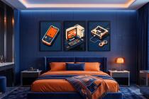 Plakaty do pokoju gracza- Retro Gaming | Tryptyk na ścianę zestaw 3 szt 31200 - miniaturka 5