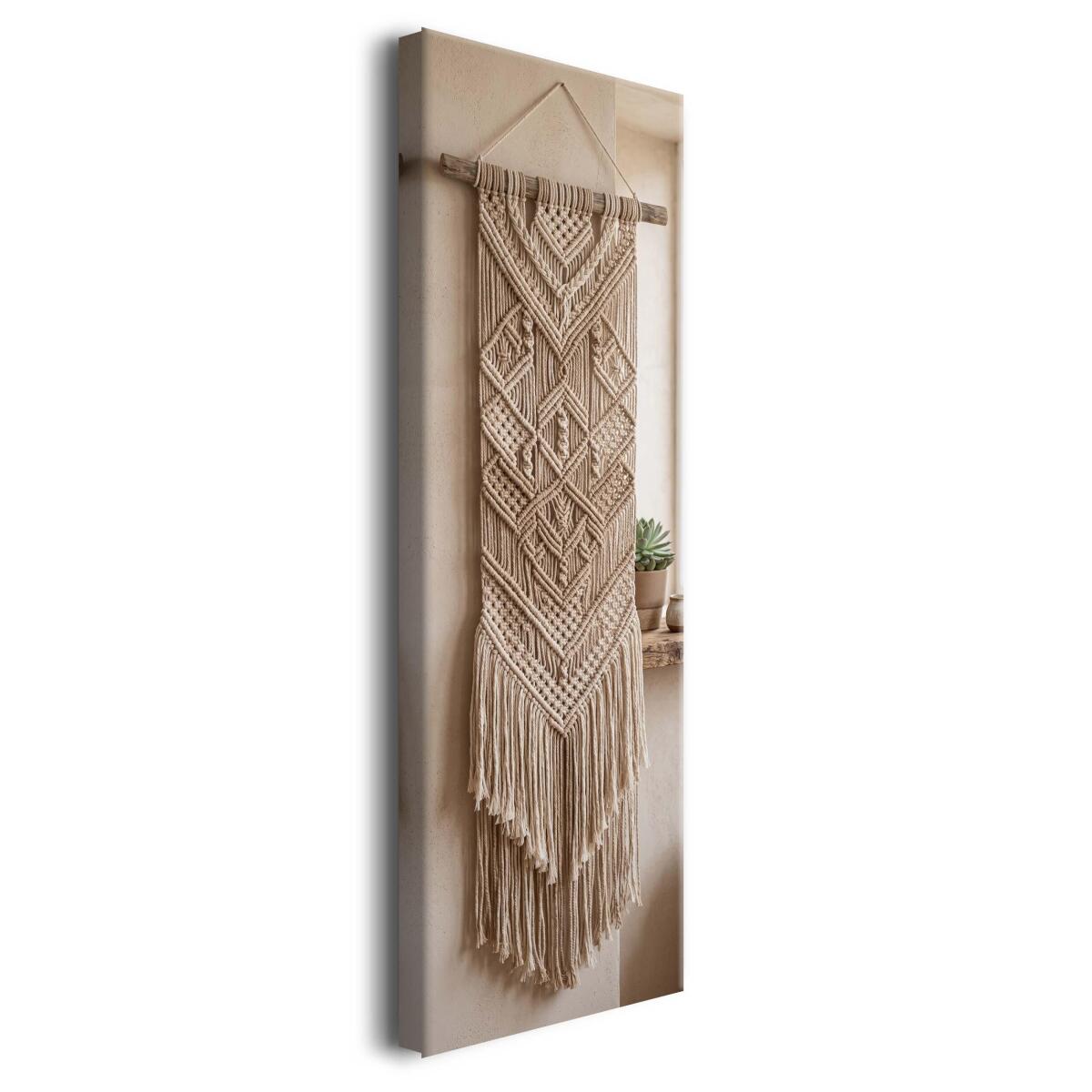 Nowoczesny Obraz na Ścianę- Makrama Tkanina | Ozdoba Boho do Sypialni 31317 - zdjęcie 2
