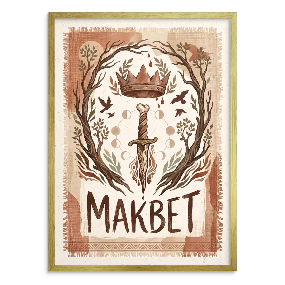 Literacki Plakat Dekoracyjny Makbet- Korona z krwią 31106 - zdjęcie 3
