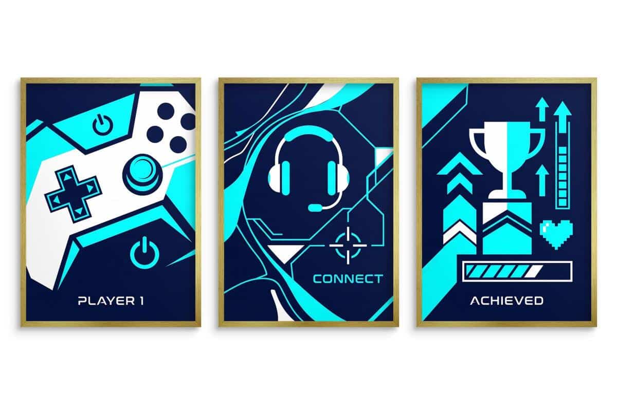 Plakat do pokoju chłopca- Zestaw gaming | Modna ozdoba na ścianę 31198 - zdjęcie 4