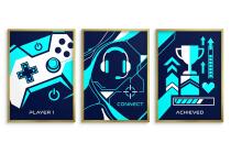 Plakat do pokoju chłopca- Zestaw gaming | Modna ozdoba na ścianę 31198 - miniaturka 4