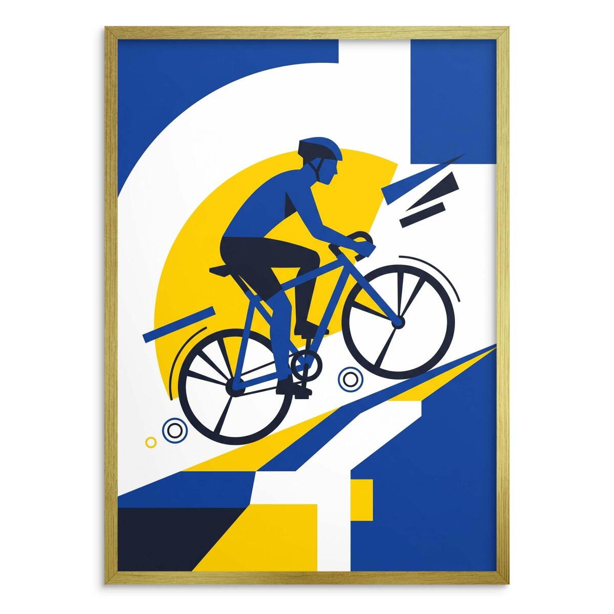 Plakat geometryczny Rowerzysta- Loft | Nowoczesna dekoracja ścienna 31184 - zdjęcie 3