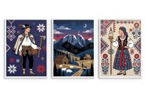 Nowoczesny Tryptyk Góralski- Folklor Tatr | Plakat do salonu zestaw 3 sztuk 31211 - miniaturka 3