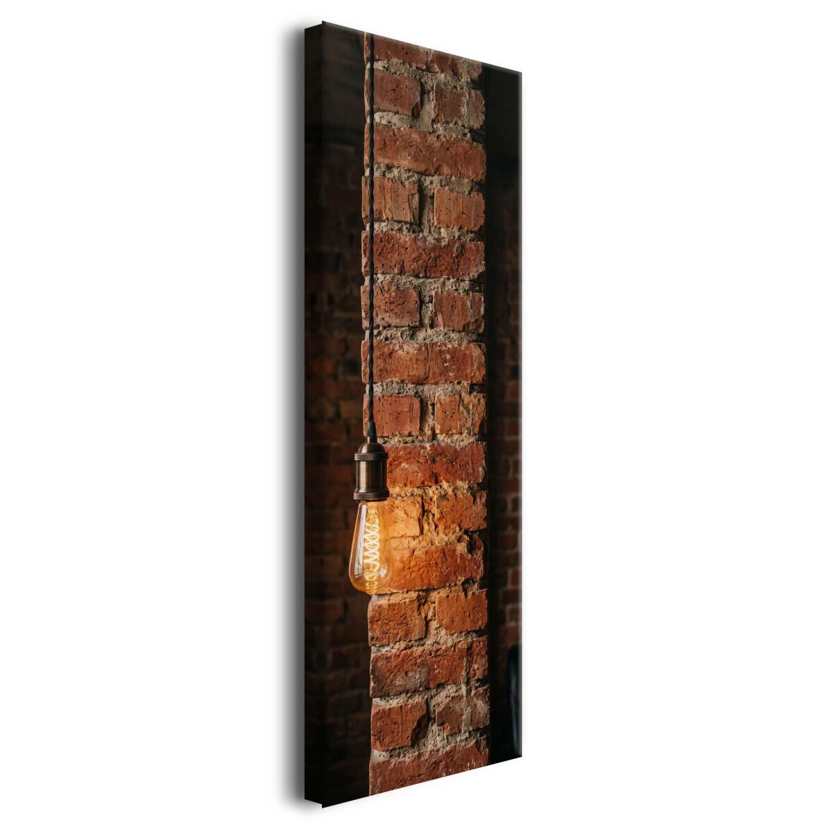 Obraz na Ścianę Żarówka Edisona- Red Brick | Loftowa dekoracja dom 31334 - zdjęcie 2