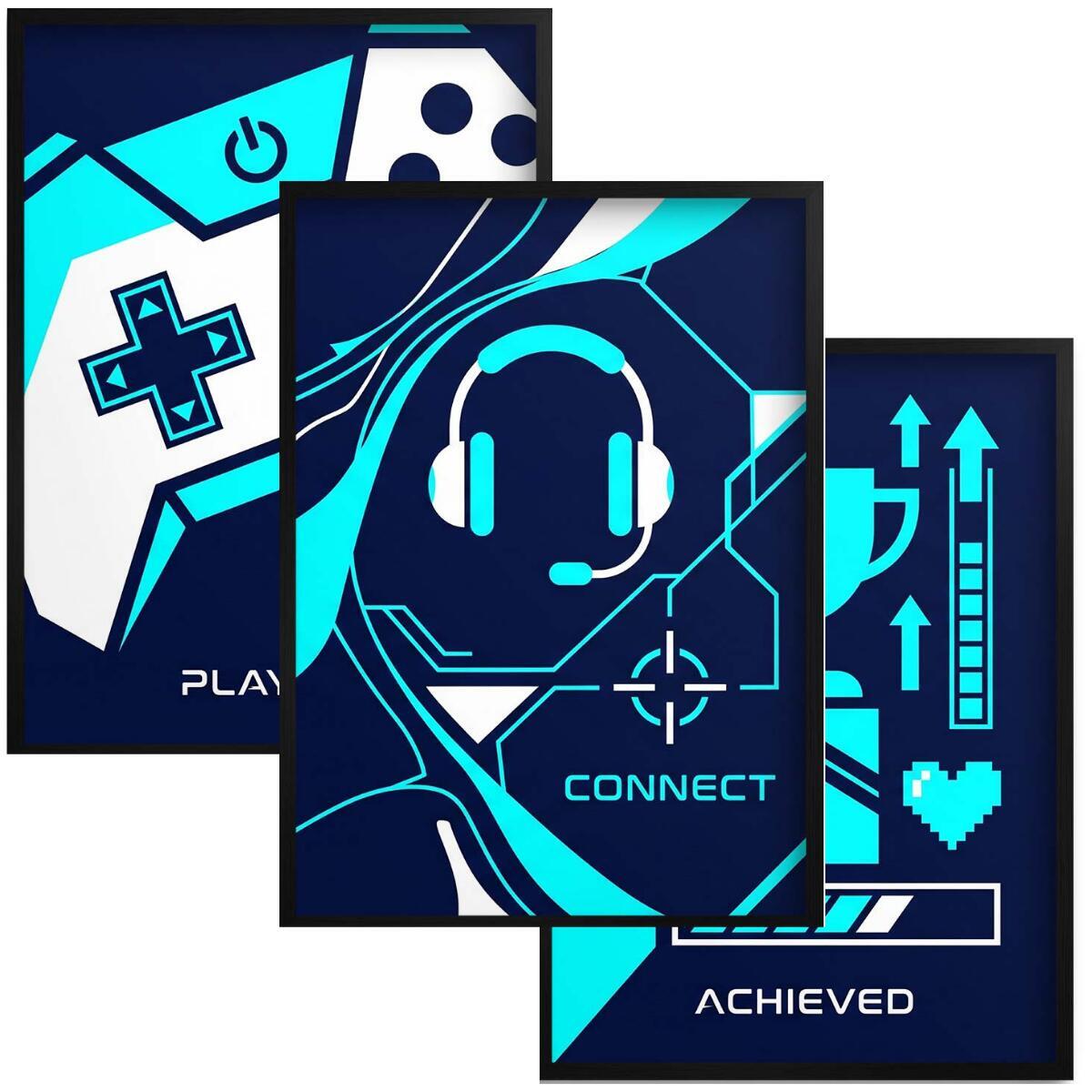 Plakat do pokoju chłopca- Zestaw gaming | Modna ozdoba na ścianę 31198