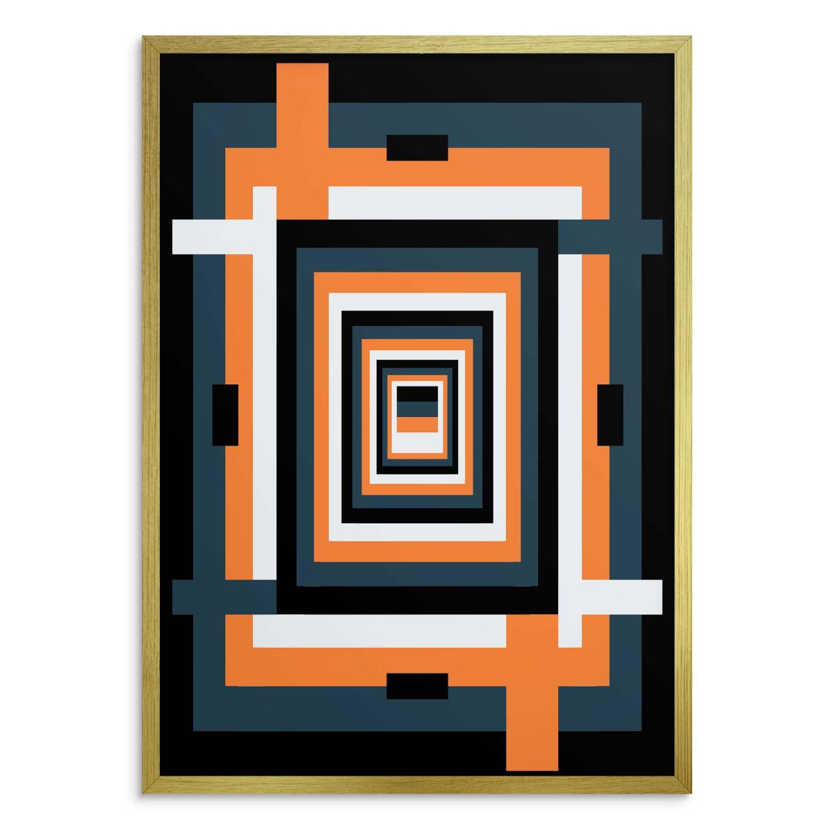 Plakat do salonu Loft- Pomarańczowa geometria Bauhaus | Dekoracja ścienna 31256 - zdjęcie 3