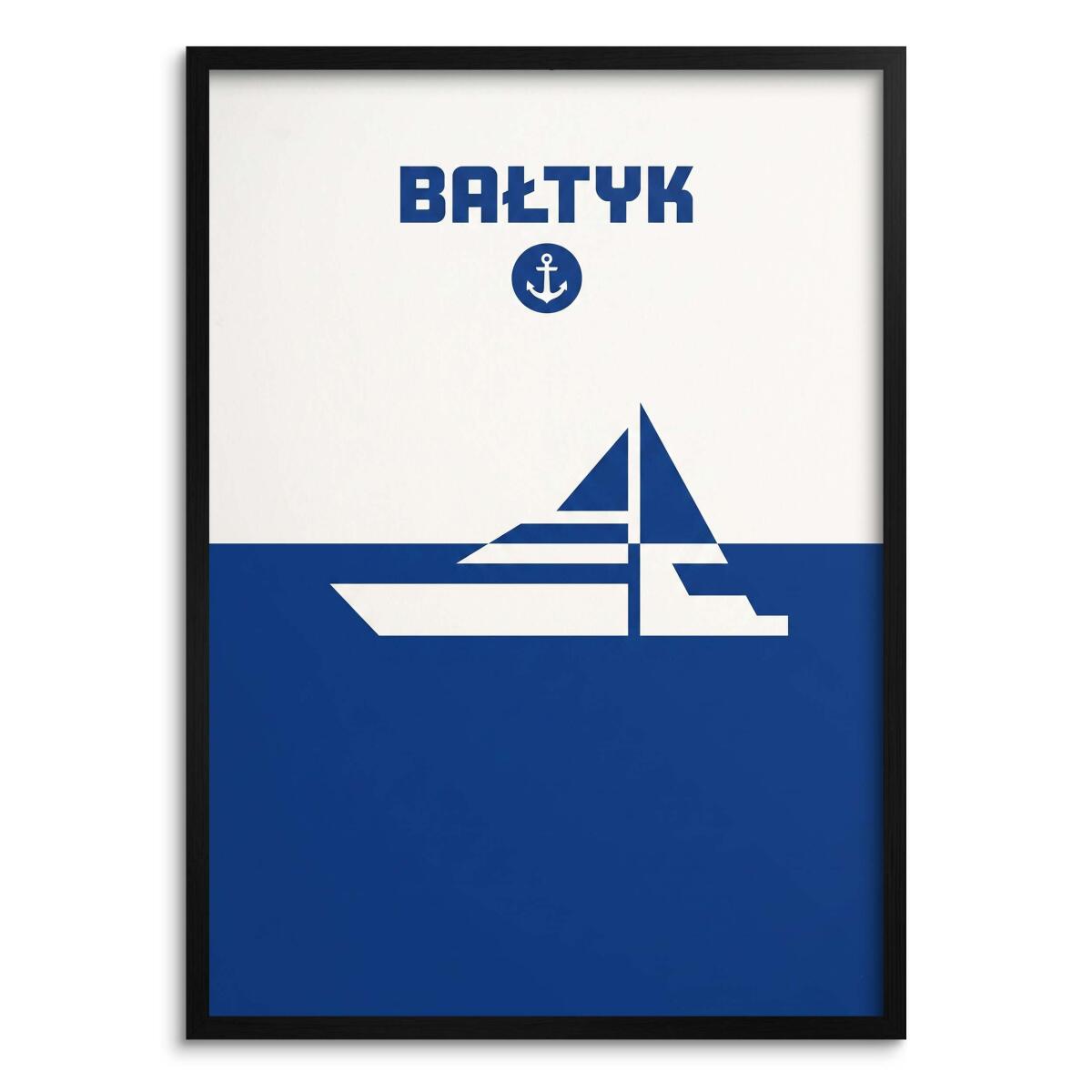 Minimalistyczny Plakat na ścianę BAŁTYK | Granatowa dekoracja hamptons 31096