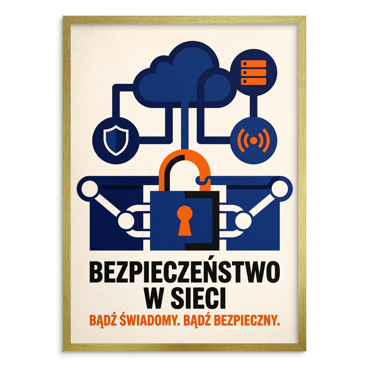Obraz na ścianę Bezpieczeństwo w sieci- Styl retro-modern | Plakat na ścianę 31142 - zdjęcie 3
