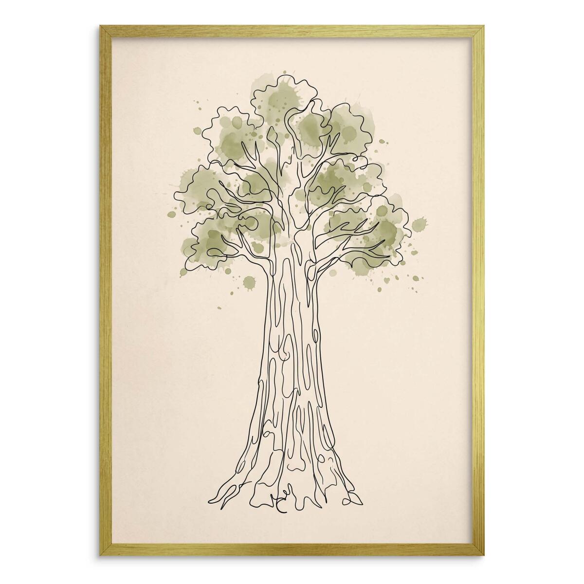 Plakat Drzewo Line Art do Salonu | Obraz w Stylu Japandi Boho 31170 - zdjęcie 3