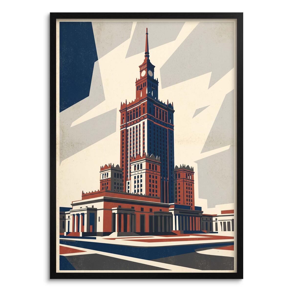 Plakat do salonu Warszawa PKiN architektura | Stylowa dekoracja retro 31156