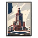 Plakat do salonu Warszawa PKiN architektura | Stylowa dekoracja retro 31156 - miniaturka 1