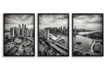 Plakat na ścianę Panorama Singapuru 3 szt. | Loftowa dekoracja do biura 31218 - miniaturka 2
