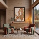 Artystyczna Mapa Europy plakat Boho do sypialni | Ozdoba na ścianę 31111 - miniaturka 6