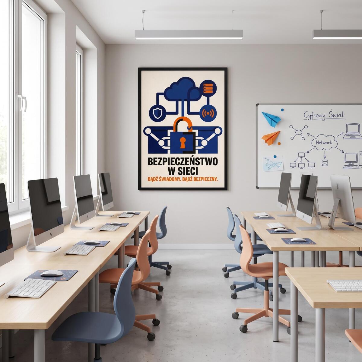 Obraz na ścianę Bezpieczeństwo w sieci- Styl retro-modern | Plakat na ścianę 31142 - zdjęcie 4