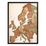 Artystyczna Mapa Europy plakat Boho do sypialni | Ozdoba na ścianę 31111 - miniaturka 1