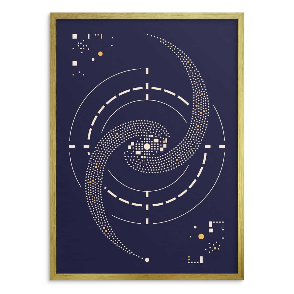 Plakat retro Kosmos Galaktyka | Minimalistyczny obraz na ścianę do biura 31128 - zdjęcie 3