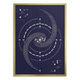 Plakat retro Kosmos Galaktyka | Minimalistyczny obraz na ścianę do biura 31128 - miniaturka 3