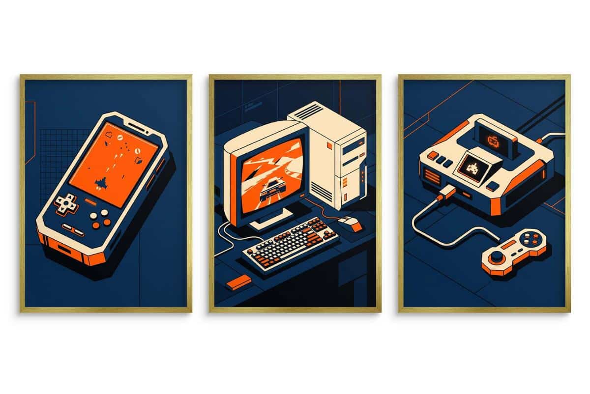 Plakaty do pokoju gracza- Retro Gaming | Tryptyk na ścianę zestaw 3 szt 31200 - zdjęcie 4