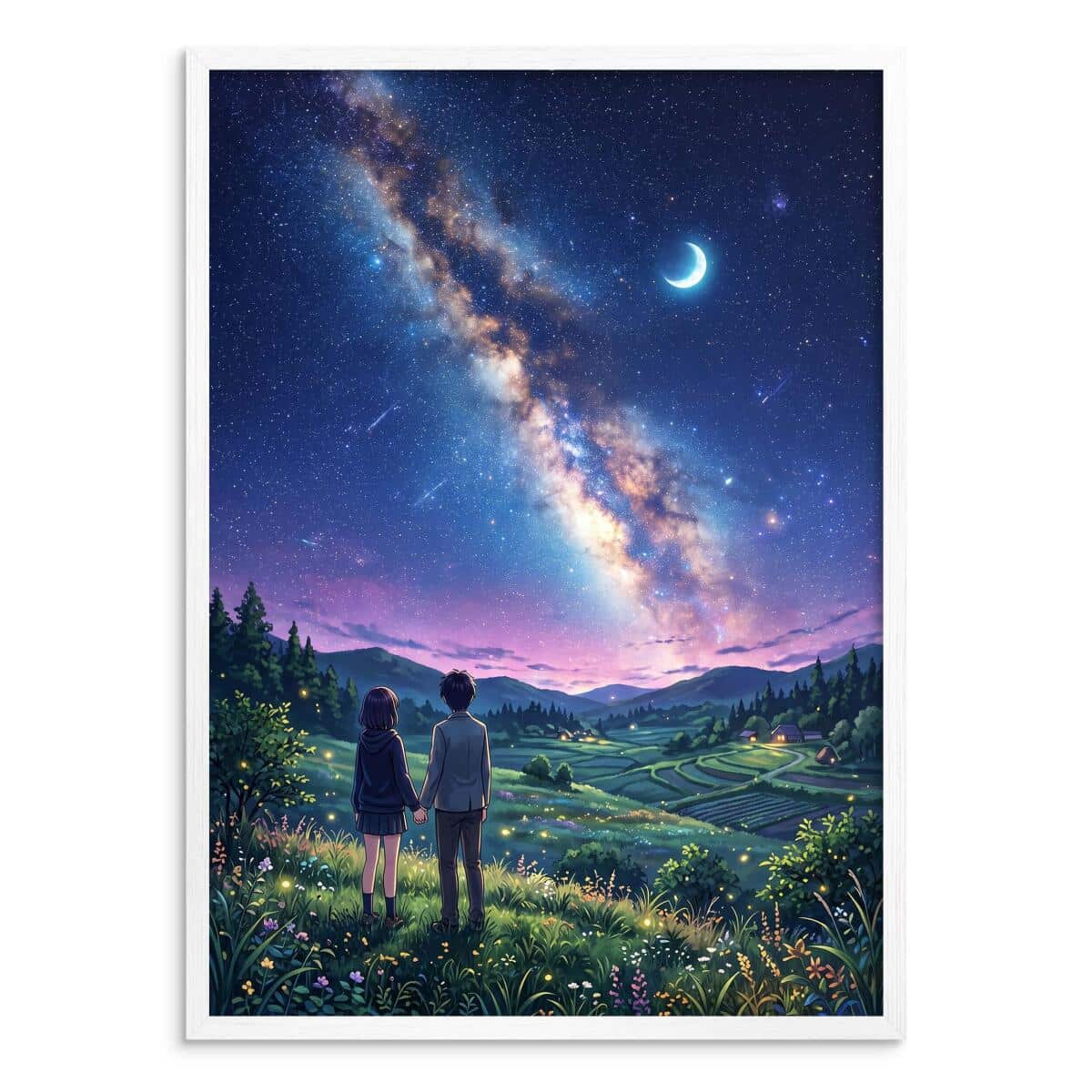 Romantyczny Plakat pod Gwiazdami- Droga Mleczna | Obraz anime do sypialni 31219 - zdjęcie 2