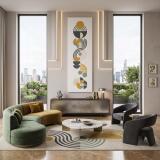 Obraz Pionowy Geometria - Japandi Szałwiowy | Elegancka Dekoracja 31297 - miniaturka 3
