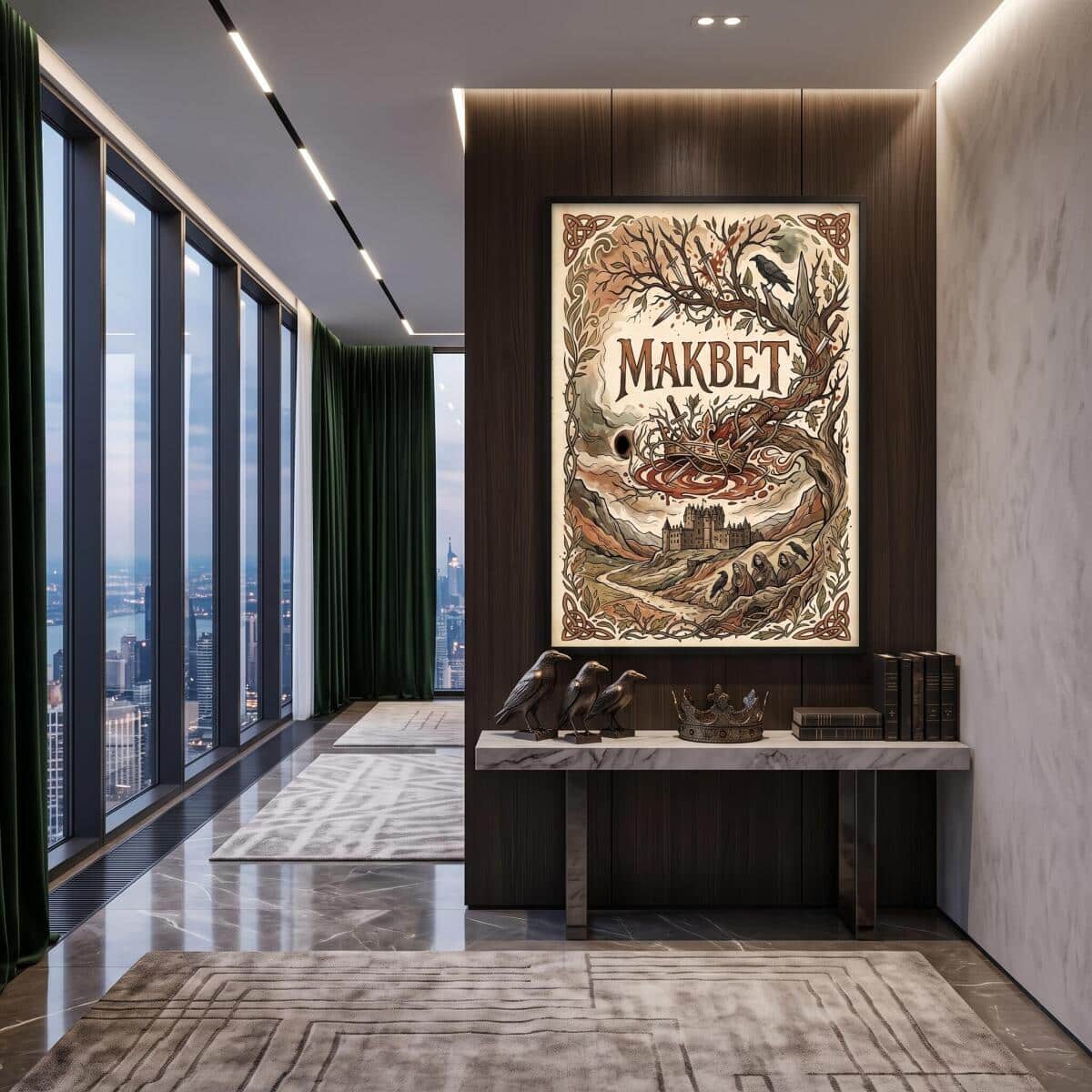 Plakat Makbet Szekspir na ścianę | Mroczna dekoracja vintage 31108 - zdjęcie 5