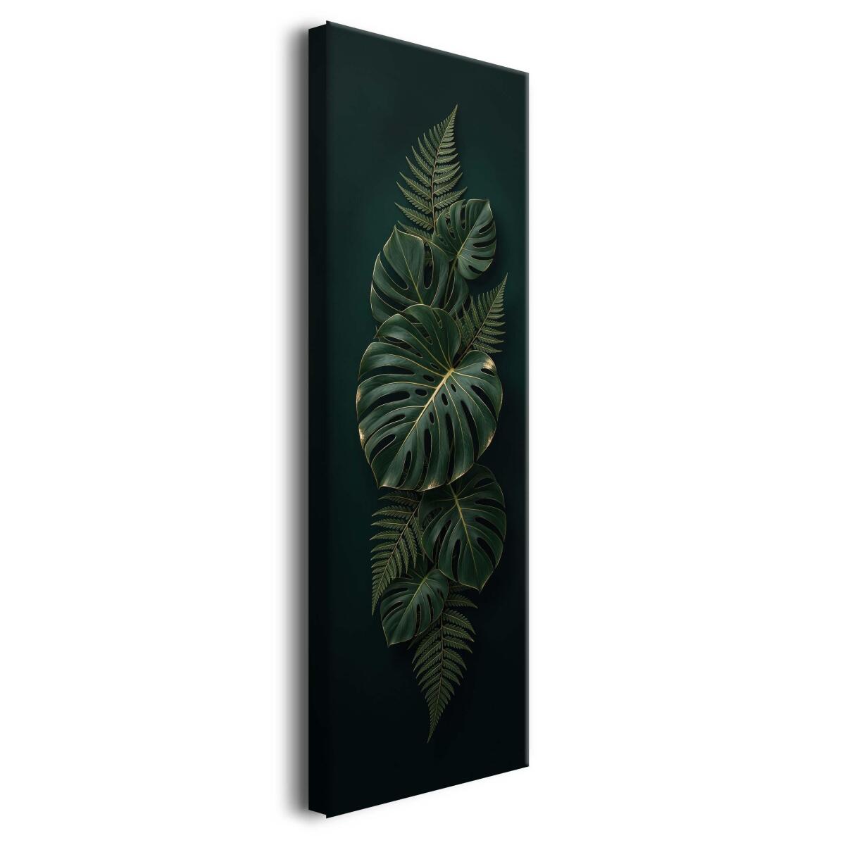 Pionowy Obraz na Ścianę- Liście Monstera i Złoto | Elegant Botanic 31275 - zdjęcie 2