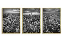 Czarno-biały tryptyk Tokio do biura- Panorama | Modny plakat loftowy zestaw 31216 - miniaturka 4