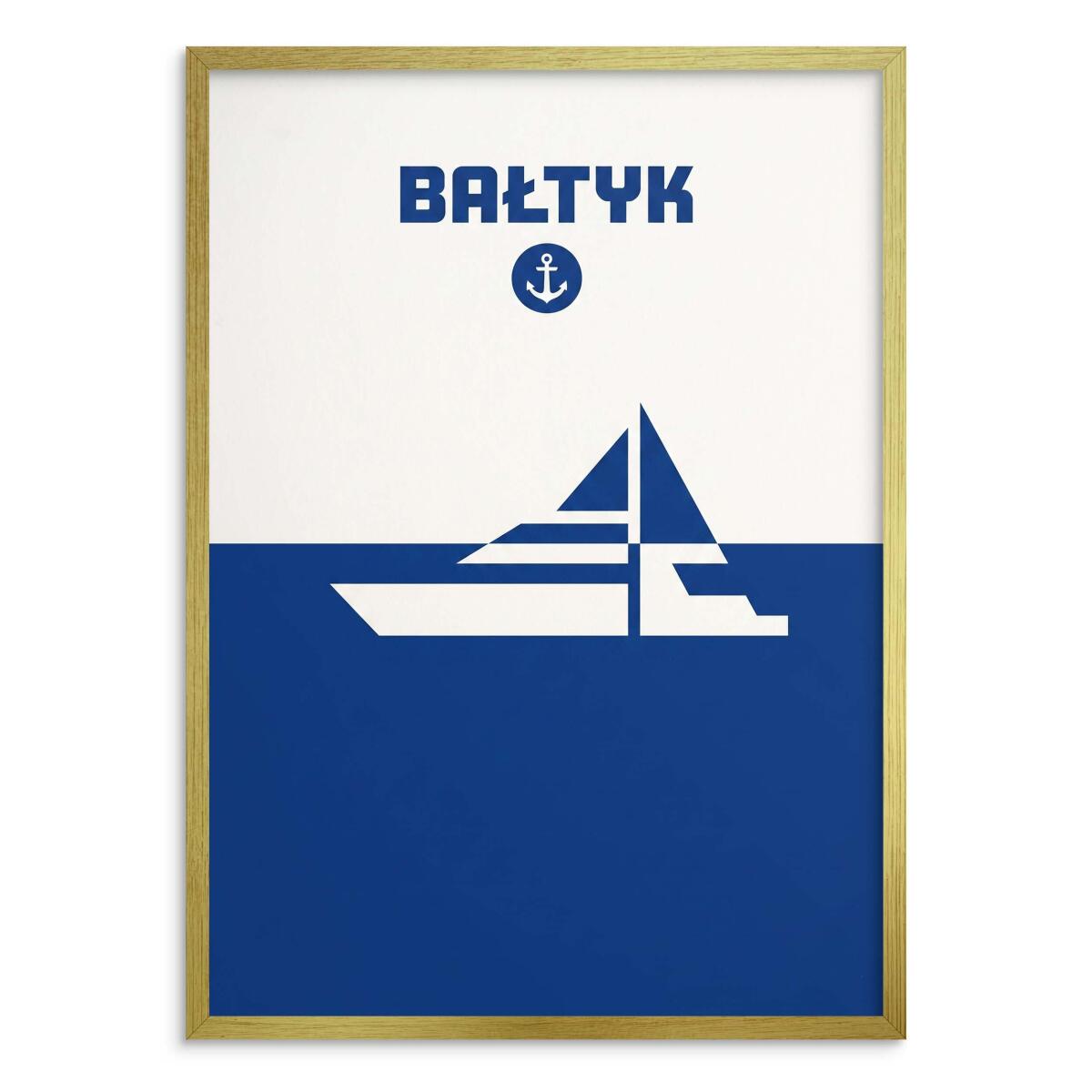 Minimalistyczny Plakat na ścianę BAŁTYK | Granatowa dekoracja hamptons 31096 - zdjęcie 3