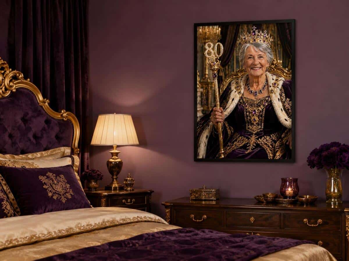 Personalizowany Plakat Królowa na 80 Urodziny | Portret ze Zdjęcia 31450 - zdjęcie 2