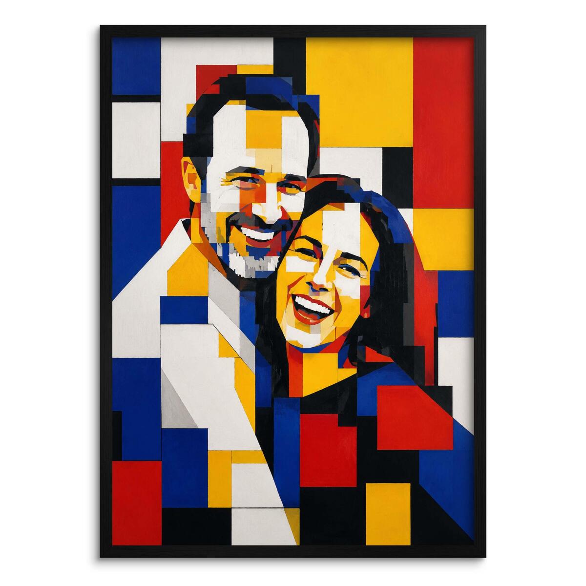 Plakat Personalizowany ze Zdjęcia- Styl De Stijl Mondrian | Portret Pary 31387