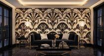 Luksusowa Fototapeta Glamour- Złote Łuki Art Deco | Tapeta do Biura 31246 - miniaturka 1